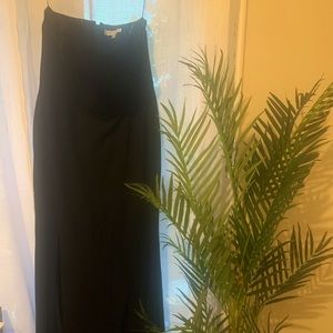 Black strapless gown